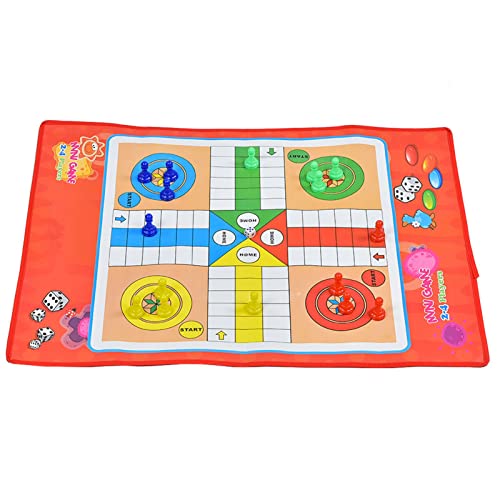 Ludo-Brettspiel Erwachsene und, Klassisches Schlangen- und Leitern-Brettspiel 2–4 Spieler, Inklusive 1 Spielbrett, 1 Würfel, 16 Spielfiguren von Nurnesy