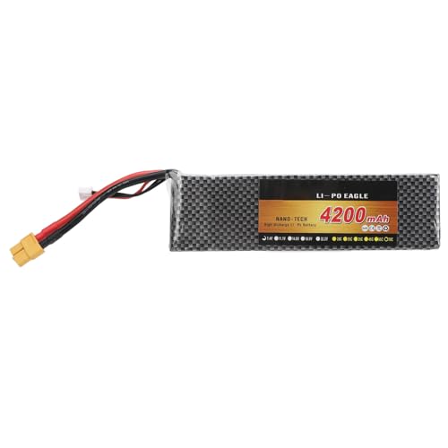 Nurnesy 11,1 V 4200 MAh Lithium-Batterie Ersatz 70C 3S XT60 Stecker LiPo Batterie 1/10 RC Auto Drohne Hubschrauber von Nurnesy