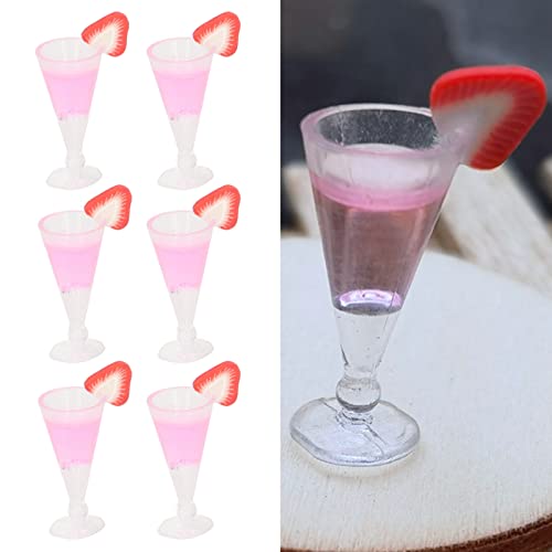 Nurnesy 20 Stück Puppenhaus-Cocktailgläser, Simulation Einer Lebensszene, Maßstab 1:12, Mini-Cocktailgläser, Spielzeug, Puppenhaus-Dekoration (Rosa) von Nurnesy