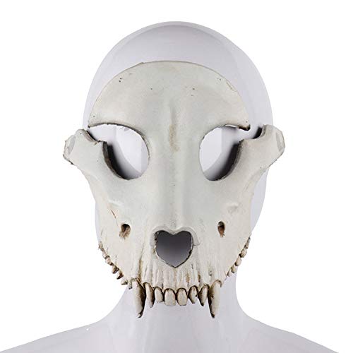 Nurnesy 3D-Schafknochen-Skelett-Maske, Horror-Maske, Vollgesichtsmaske für Cosplay, Halloween-Kostüme, Tag der Toten, Zombie-Tag, Karneval-Party (Weiß) von Nurnesy