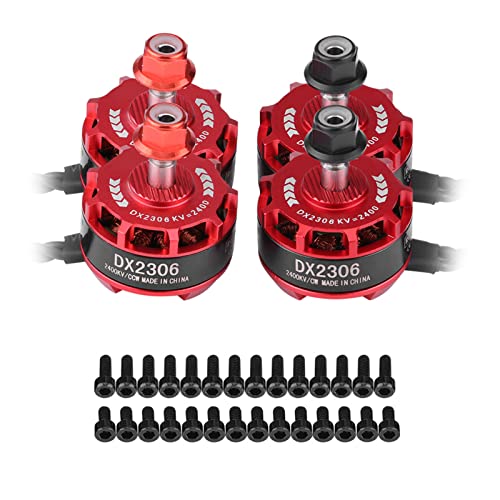 Nurnesy 4 Stück DX2306 2400KV 2-4S Bürstenloser Motor für X210 X220 250 FPV Racing Drone von Nurnesy