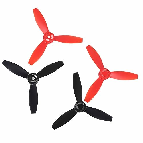 Nurnesy 4 Stück RC-Flugzeug-Propeller, Modifiziertes Zubehör, Ersatz, Passend für Bebop 2 Drohne (2 schwarz 2 rot) von Nurnesy