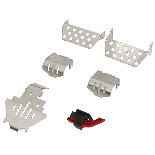 Nurnesy 6 Stück Rc Auto-Chassis-Rüstung Edelstahl-Chassis-Rüstung Reset Schutz-Chassis-Rüstung Set Silver Guard Plate Ersatz für, Automobil für Trx4, Gun Schienen von Nurnesy