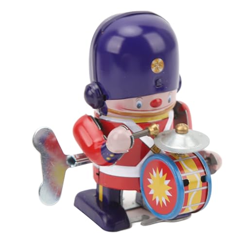 Nurnesy Blech-Trommelroboter, Weißblech-Walking-Trommler-Soldat, Aufziehspielzeug, Trommeln, Dekoratives Aufziehspielzeug für Erwachsene und Kinder, Sammlerstück von Nurnesy