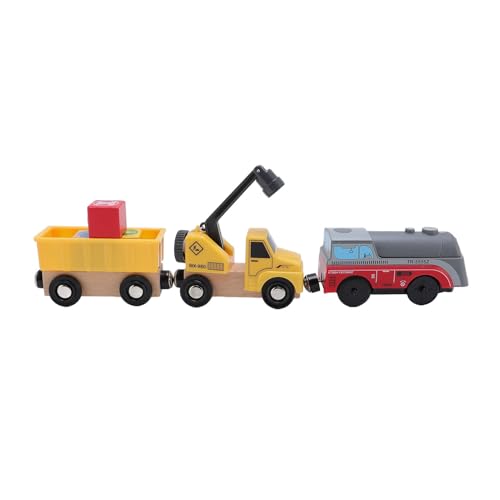 Nurnesy Cargo -Zugauto -Spielzeugset, Electric Brack Track Building Vehicle Toy für zu Hause mit Funktionalem Frachtkran, Beechwood und ABS -Material für die Kompatibilität der Thomas von Nurnesy