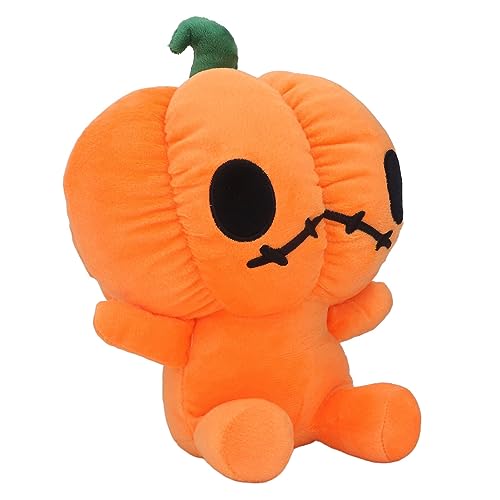 Nurnesy Entzückende Halloween-Kürbis-Plüschpuppe, Weiche und Elastische Spielzeug-Heimdekoration für, 30 cm, Fantasievolle Puppe mit Sicherheit und Komfort Zum Kuscheln (Orange) von Nurnesy