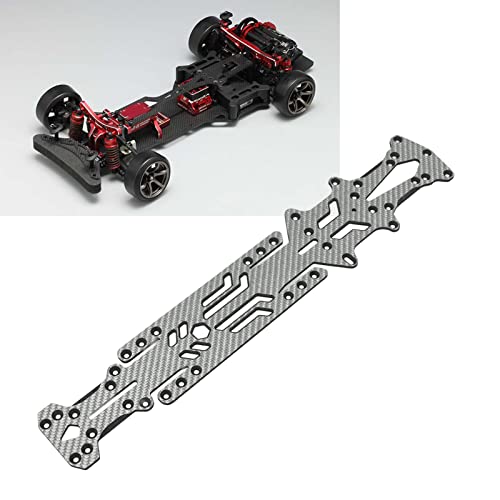 Nurnesy Leichtes, Flexibles RC-Drift-Car-Chassis aus Kohlefaser, Montagegenauigkeit, Wärmeableitung, YOKOMO YD2 RX 1/10 Drift-Car, CNC-geformt, Erhöhte Hintere Schwerkraft (Silbernes SSG) von Nurnesy