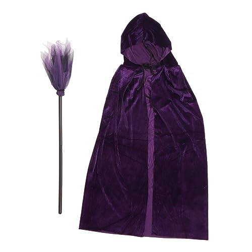 Nurnesy Lila Zauberer-Umhang mit Kapuze, Hexenumhang, Halloween-Umhang für Erwachsene und, Kostüme für Samt, Unisex, Halloween für Samt, Halloween-Dekoration, Malen, Zeichnen, von Nurnesy