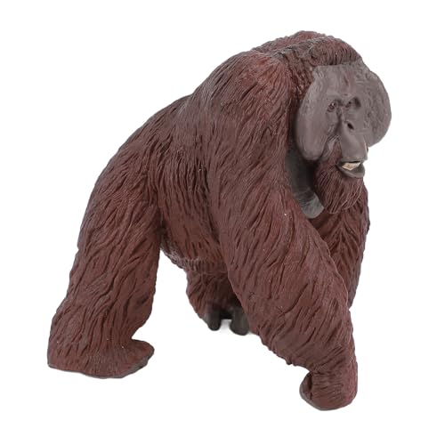 Nurnesy Mini Solide Lebensechte Orang-Utan-Figur, Wildtier-Tiermodell für , PVC-Lernspielzeug-Dekoration, Zeigt Wahre Eigenschaften, Mini-Orang-Utan-Figur, Spielzeug-Wildtierfigur von Nurnesy