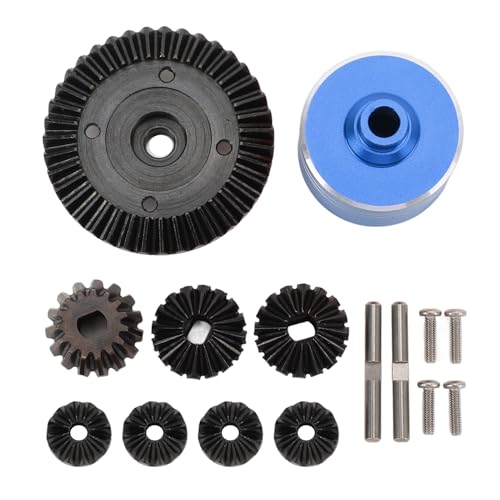 Nurnesy RC-Auto-Differentialgetriebesatz, Aluminiumlegierungsstahl, 45-Gauge-Stahlgetriebe, 7075-Differentialgehäuse, RC-Diff-Getriebe-Ersatz XV02 TT02 TT02B (Blau) von Nurnesy