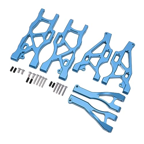 Nurnesy Rc Vorder- und Hinterradaufhängungsarm-Set aus Aluminiumlegierung, Modellauto, Aluminiumlegierung, Hinteres Unteres Set für Arrma, Ersatz für Mojave, Aufhängungsarm-Set (Blau) von Nurnesy