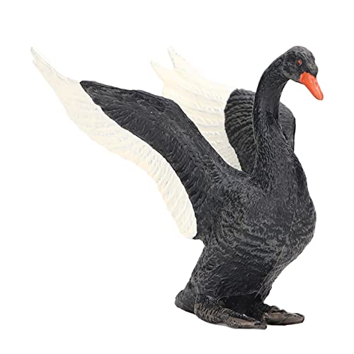 Nurnesy Schwarzer Schwan-Figur, Naturgetreues Aussehen, Umweltfreundliches PVC, REGT die Fantasie an, Schwarzer Schwan, Spielzeug für Kinderzimmer, Büro von Nurnesy