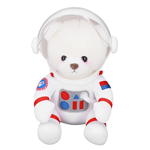 Nurnesy Space Bear Puppe, Stofftier, Süßer Daunenbär aus Baumwolle für Baby, Familie, Bezaubernde Dekoration, Größe 11,81 Zoll, Weiche Bärenpuppe für Schlafzimmer, Wohnzimmer (Weiß) von Nurnesy