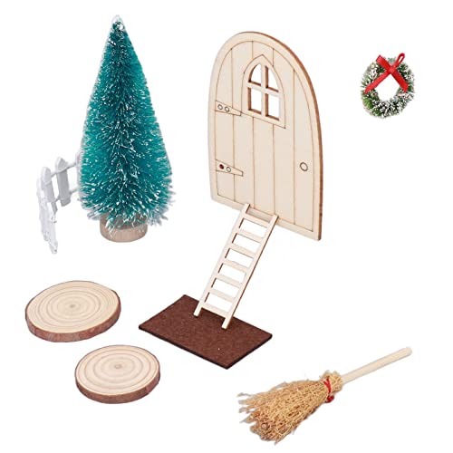 Weihnachtsdekoration Puppenhaus, Exquisites Birken-Miniatur-Puppenhaus-Zubehör, Geeignet für 1:12 Puppenhaus-Möbelzubehör, Geeignet für DIY-Dekoration, Lebendiges, Modisches, von Nurnesy