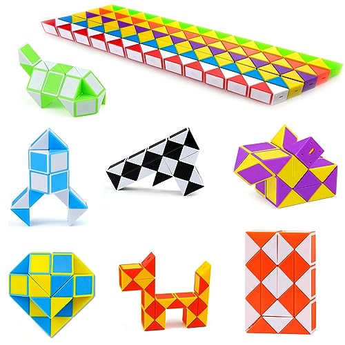 Nutabevr 12 Stücke 24 Blöcke Magische Schlangen Würfel, 3D Puzzle Magische Schlange Spielzeug,Magic Snake,Mini Puzzle Würfel Spielzeug,Partygeschenke für Kinder,Jungen,Mädchen,Kindertagsgeschenke von Nutabevr