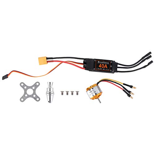 NutriEss 2212 KV1400 Motor 40A bürstenloser ESC XT60 Set High Performance RC Accessoire Ideal für Drohnenhubschrauber FPV Rennen und Luftaufnahmen von NutriEss