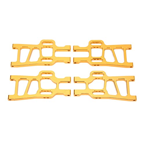 NutriEss 4 Pcs RC Suspension Arms Set for HSP Racing 94111 1/10 RC Car Upgrade Parts Silver Front Rear Suspension Arms (Gold) von NutriEss