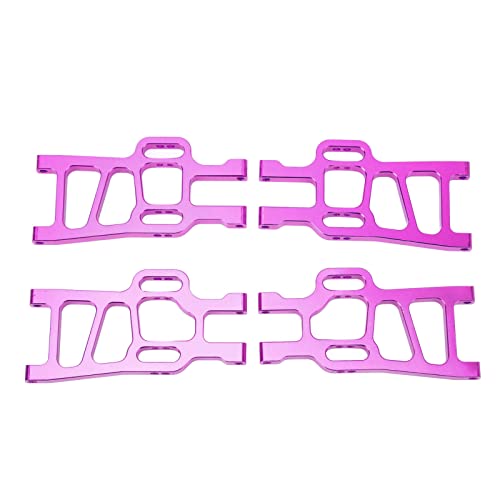 NutriEss 4 Pcs RC Suspension Arms Set for HSP Racing 94111 1/10 RC Car Upgrade Parts Silver Front Rear Suspension Arms (Violet) von NutriEss