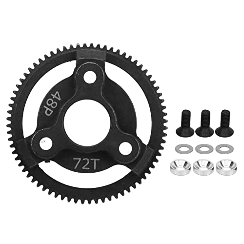 NutriEss 48P Stahl-Stirnrad, 72T, gehärteter RC-Stirnradsatz aus Stahl für TRA XXAS Slash 2WD 1/10 RC-Auto, verbesserte Teile, robuste Hochleistung (72T) von NutriEss