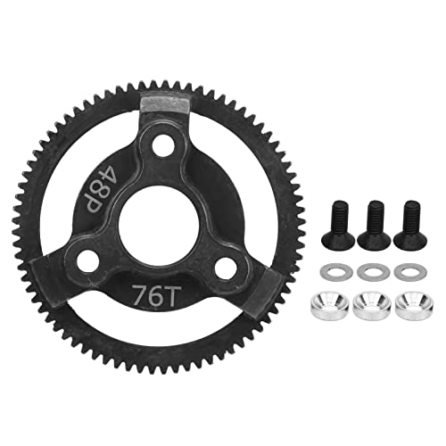 NutriEss 48P Stahl-Stirnrad, 72T, gehärteter RC-Stirnradsatz aus Stahl für TRA XXAS Slash 2WD 1/10 RC-Auto, verbesserte Teile, robuste Hochleistung (76T) von NutriEss