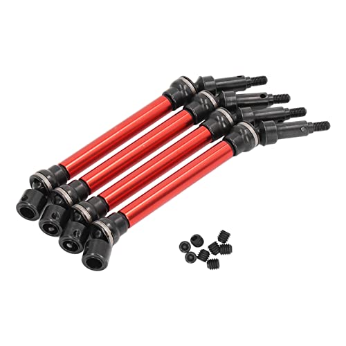 NutriEss 4PCS RC Antriebswelle für ARRMA 1/8 Kraton 4s Red High Performance Front Heck Antriebsachse Stahl für Offroad-Rennen (Rot) von NutriEss