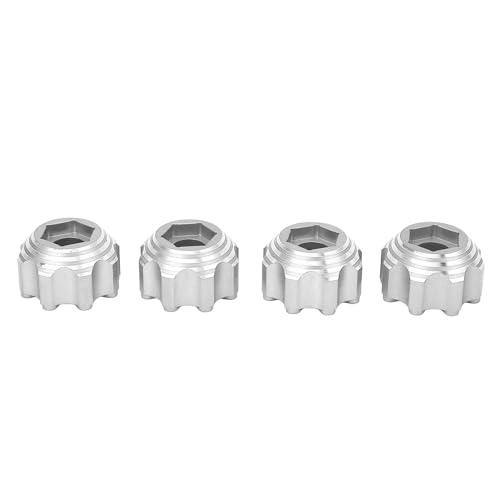 NutriEss 8x32 bis 17 mm Sechskantadapter 4pcs Aluminiumlegierung Schwarz für Elektroauto -LKW 3,8 -Zoll -Rä der Option Teile (Silber) von NutriEss