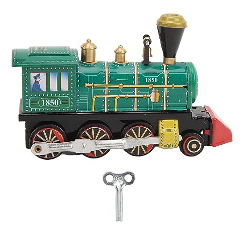 NutriEss Aufzieh-Vintage-Zuglokomotive aus Blech, Retro-Uhrwerk, Frühlings-Weihnachts-Sammelspielzeug mit langlebigem Metalldesign für Geschenksammlungen von NutriEss