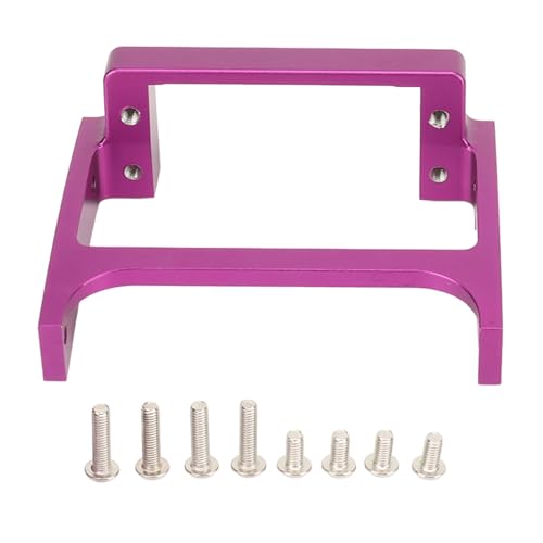 NutriEss RC Crawler Metall-Servohalterung, stabile Ersatzhalterung aus Aluminiumlegierung für Axial SCX10 II-Autos mit starkem schwarzen Design für RC-Verbesserungen (Purple) von NutriEss