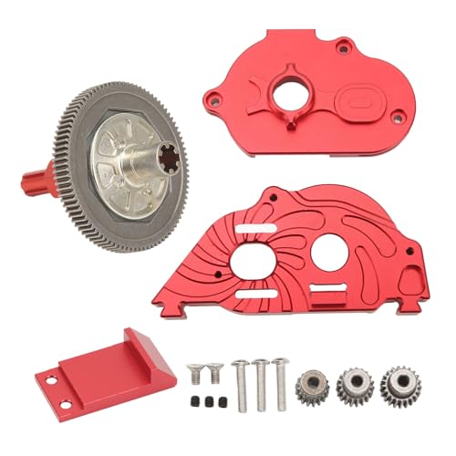 NutriEss RC-Getriebeabdeckung, Aluminiumlegierung, Getriebegehäuse, Zahnrad, Ritzel, ARRMA SENTON Granite Typhon 1/10 RC-Auto, Robustes Zubehör für den Rennsport (Red) von NutriEss