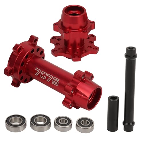 NutriEss RC-Motorrad-Sechskantnaben, Aluminium-Vorder- und Hinterrad-Sechskantnabe, Promoto MX-Modifikations-Upgrade, langlebiges rotes RC-Motorradzubehör aus Aluminiumlegierung (Red) von NutriEss