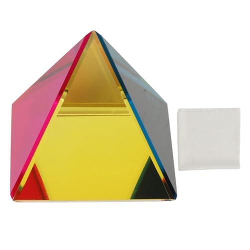 NutriEss Regenbogenfarbe Prisma Glass Pyramid Schreibtisch Ornament Optisches Glasmaterial für Home Office Dekoration Fotografie Meditation Heilung Kunst Dekor Geschenksammlung (40 mm) von NutriEss