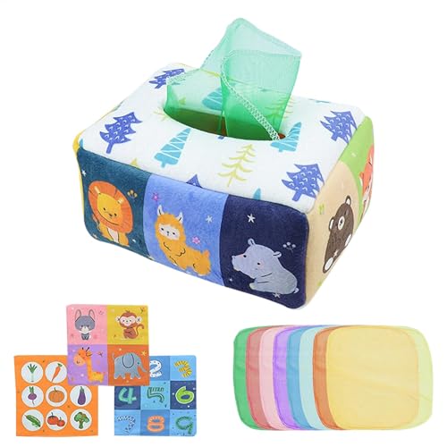 Baby-Taschentuchbox-Spielzeug – Taschentuchbox, Sensorische Spielzeuge, Baby-Taschentuchbox, Babyspielzeug, Zusammen Mit Magischen Sensorischen Spielzeugen Mit 8 Seidenschals Und 3 Knisterpapieren Für von Nuyhadds