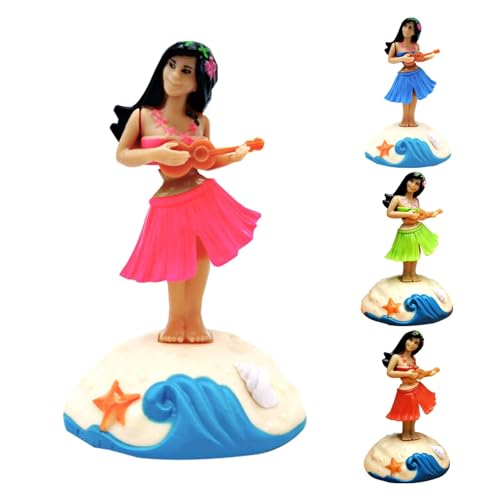 Hawaiianische Mädchenpuppe - Auto-Armaturenbrett-Puppe, Bauchmuskel-Spielzeug-Mädchen | Auto-Armaturenbrett-Hawaiian-Mädchen-Figur, Kratzfeste Tanzende Mädchen-Statue Für Schreibtisch,bücherregal von Nuyhadds
