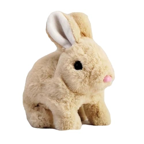 Nuyhadds Hoping Bunny Toy, hüpfen Bunny | Simulierte Kaninchenpuppe Elektronischer Spielzeughasen | Springen, zuckende Nase, wackelende Ohren, interaktive Plüschfiguren für Kinder von Nuyhadds