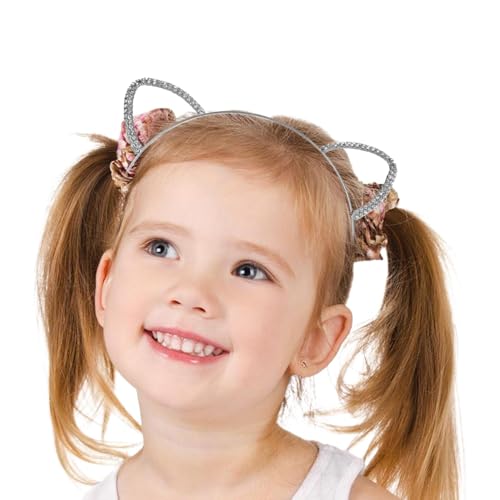 Nuyhadds Katzenstirnbänder für Mädchen, Katzenstirnbänder für Kinder - Metall -Katzenohren Glitzer Strassstirnband,Foto Requisiten Haarzubehör, Hair Band Cosplay Accessoires für Halloween von Nuyhadds