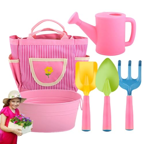 Nuyhadds Kids Gardening Set, Kids Gardening Tool Set | 6X Safer Strandsandkastenspielzeug mit Tasche,Safer Sandkasten Spielzeuggartenwerkzeuge für Kinder mit Bewässerungsdose, Schaufel, Rechen, von Nuyhadds