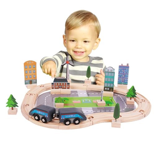 Nuyhadds Kinder-Eisenbahn-Set,Eisenbahn-Set für Kinder,46-teiliges Eisenbahn-Set für Kinder, Eisenbahn-Spielzeug, BAU-Schienen-Puzzle | Zugspielzeug, Vorkindergartenspielzeug, Puzzle, von Nuyhadds