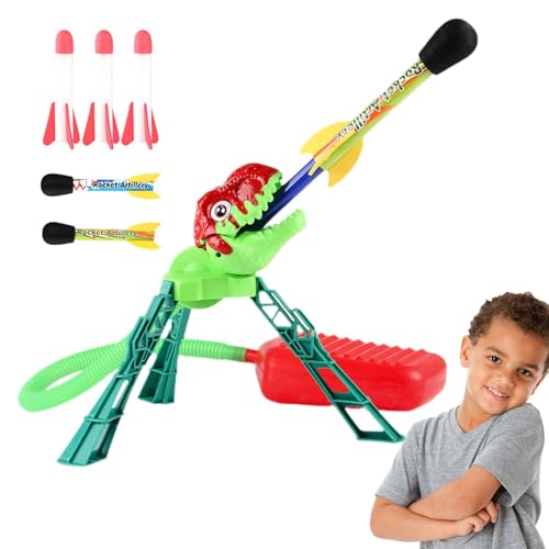 Nuyhadds Kinderrakete,Step on Rocket - Dinosaurier-Schaumstoff-Raketen-Sprungspielzeug - Interaktives STEM-Spielzeug, Outdoor-Spielzeug für Kinder, Raketenstartspielzeug mit Lichtern für den Garten im von Nuyhadds