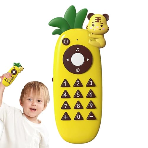 Nuyhadds Kinderspielzeugtelefon, Spielzeugcontroller für Kinder - Cartoon-Ananas-Multifunktionsspielzeug-Fernbedienung mit Sound - -Reisespiele, musikalisches Aufklärungs-Lernspielzeug für und Mädchen von Nuyhadds