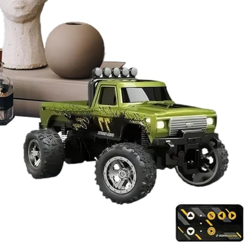 Nuyhadds RC-Truck-Crawler-Spielzeug, ferngesteuertes LKW-Spielzeug | Kleines LKW-RC-Fahrzeug | 2,4-GHz-Indoor-Autorennfahrer, wiederaufladbares ferngesteuertes Auto-LKW-Spielzeug mit Lichtern, Maßstab von Nuyhadds