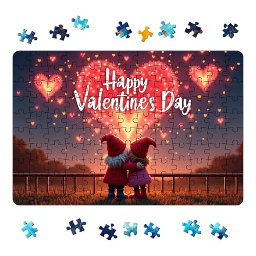 Nuyhadds Valentinstag-Puzzle – pädagogisches Puzzle-Spiel, Familiennacht, Denksport-Puzzle, Set mit 130 romantischen Puzzles für Erwachsene, buntes Lernpuzzle von Nuyhadds