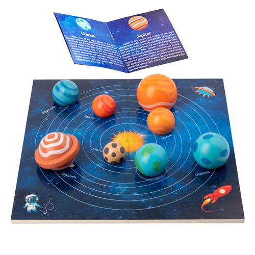 3D-Weltraumpuzzle für Kinder | Lernpuzzle aus Holz | Sonnensystem-Planeten-Puzzle, pädagogische 3D-Sonnensystem-Puzzles für Kinder, Holzpuzzle-Spielzeug mit Sonnensystem-Planeten für Kinder von 3–5 Ja von Nuyhgtr