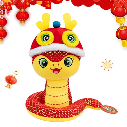 Chinese New Year Plush, Lucky Snake Mascot, New Year Snake, Plush Snake Doll, Soft Snake Stuffed Animal, 28 cm, / 11in, 11 Inch Cozy Stuffed Snake Doll for New Year Celebrations von Nuyhgtr