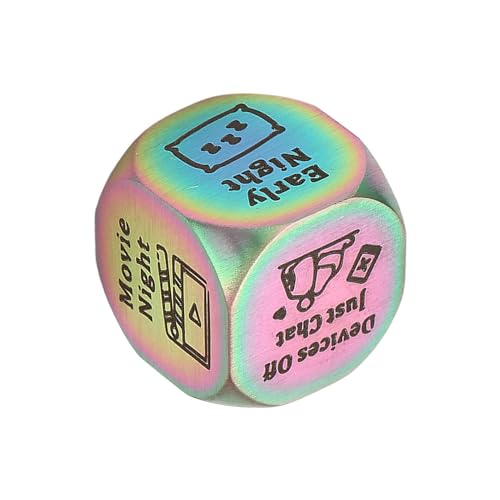 Date Night Dice Game, Valentines Day Brilliant Fun Decision Dice, Nighttime Dating Cube for Valentine's Day and Anniversaries (1.6cm, Colorful, Stainless Steel) von Nuyhgtr