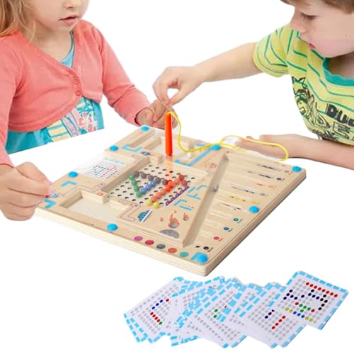 Interaktives Holzpuzzlespiel, magnetisches Kugelpuzzle für Kinder, lustiges Reisespielzeug für Kinder, Feinmotorikspielzeug, Puzzlespielzeug für und Mädchen, Lernpuzzlespiel für Kleinkinder von Nuyhgtr