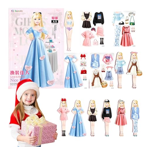 Magnet-Anziehspiele, Anziehpuppen - Entspannendes und lustiges Kleidungs-Matching-Spiel - Magnetische Prinzessin-Anziehpuppe aus Papier mit leuchtenden Farben für Mädchen im Alter von 4 bis 7 Jahren Magnet-Anziehspiele, Anziehpuppen - Entspannendes und lustiges Kleidungs-Matching-Spiel - Magnetische Prinzessin-Anziehpuppe aus Papier mit leuchtenden Farben für Mädchen im Alter von 4 bis 7 Jahren von Nuyhgtr