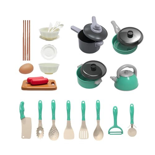 Nuyhgtr 26PCS Kids Kitchen Toy, Pretend Kitchen Accessories, Educational Cookware Toys, Fun Cookware Appliance, Kitchen Play Set, Toy Cooking Utensils, Kids Cookware Set for Kids Girls Boys von Nuyhgtr