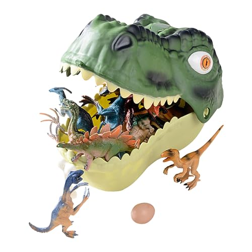 Nuyhgtr 45-teiliges Spielset Mit Dinosaurierkopf-Aufbewahrungsbox, Dinosaurier-Figuren-Spielset, Prähistorisches Dinosaurier-Spielset, Pädagogisches Lernspielzeug, Vielseitige Realistische Jura-Dinos von Nuyhgtr