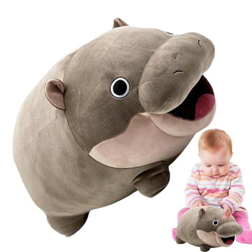 Nuyhgtr Adorable Hippo Plush Toy, Stuffed Animal Hippopotamus, Cozy Plush Pillow, Soft Plush Animal Doll, 22x12 cm, / 8.66x4.72in, Cute Soft Plush Animal Stuffed Toys Doll for Bed Sofa Car von Nuyhgtr