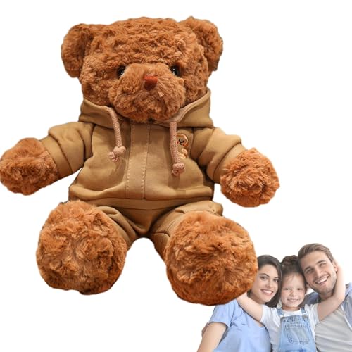 Nuyhgtr Cuddly Animal Toy, Sleeping Plush Bear Toys, Soft Stuffed Animals, 15 Inch Stuffed Bear Dolls, 24x16x38 cm, / 9.45x6.3x14.96in, for Kids Children, Boy, Girl, Dark Brown and Light Brown von Nuyhgtr